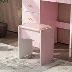 Timechee 31.5  Wide Makeup Vanity Set with Stool, Mirror,3 Color Light - 31.5 W