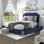 Furniture of America Chapla Art Deco Upholstered 4-drawer Platform Storage Bed