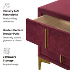 Glim Glam Fabric 2-Drawer Nightstand by Furniture of America