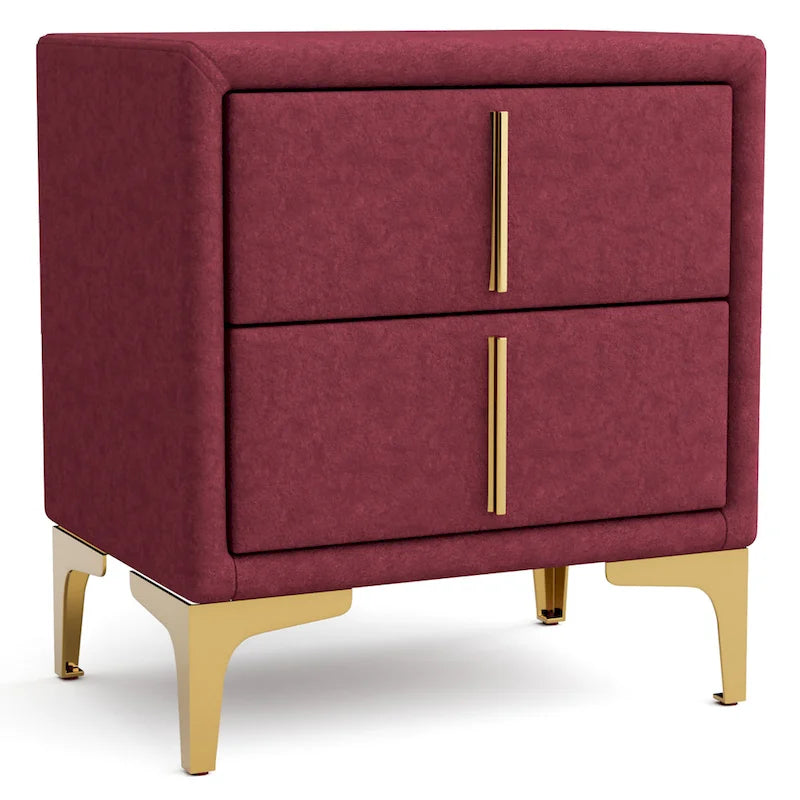 Glim Glam Fabric 2-Drawer Nightstand by Furniture of America