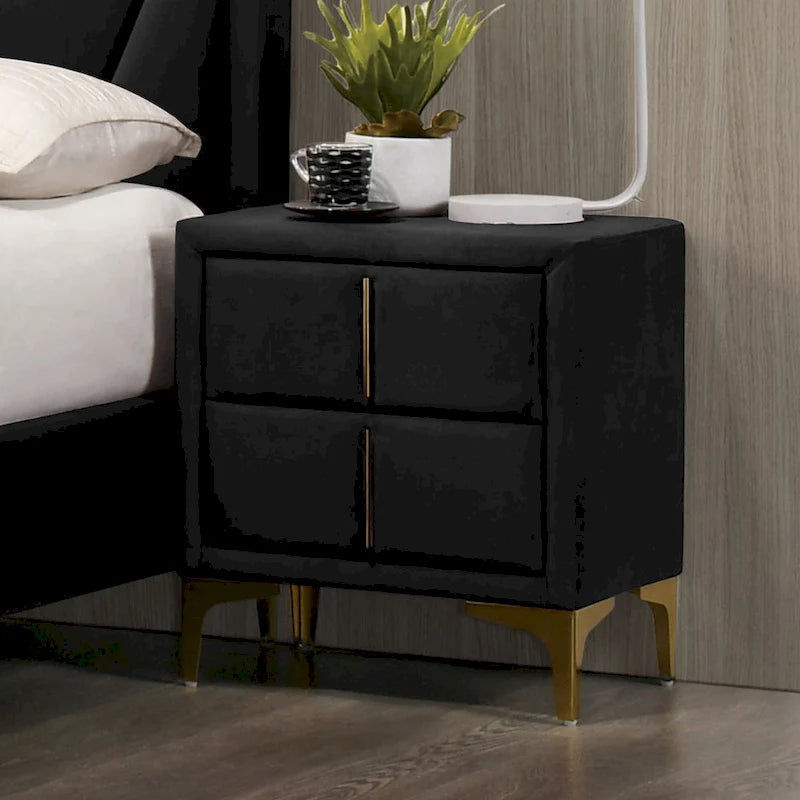 Glim Glam Fabric 2-Drawer Nightstand by Furniture of America