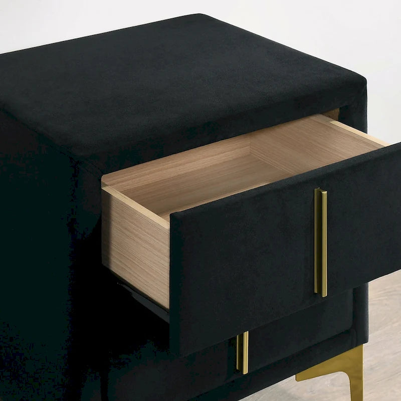 Glim Glam Fabric 2-Drawer Nightstand by Furniture of America