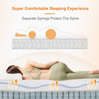 ESHINE Adjustable Bed Frame - 12 inch Hybrid Memory Foam Mattress 3000 Series