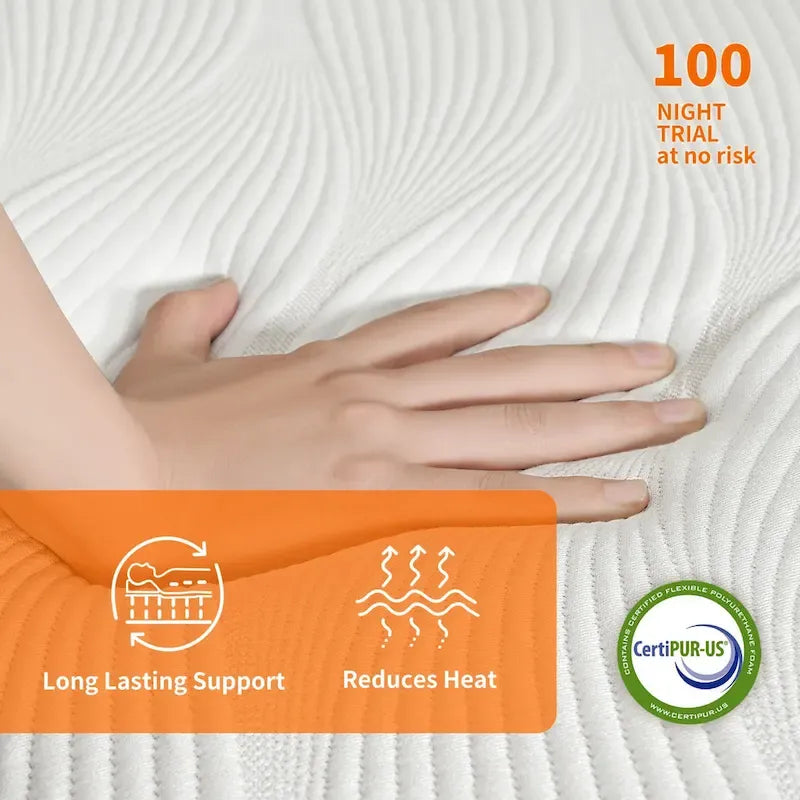 ESHINE Adjustable Bed Frame - 12 inch Hybrid Memory Foam Mattress 3000 Series