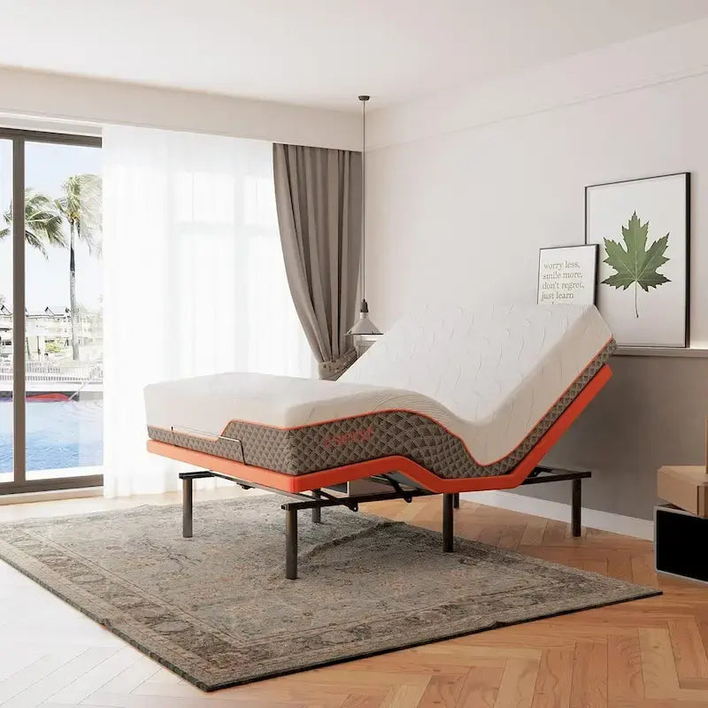 ESHINE Adjustable Bed Frame - 12 inch Hybrid Memory Foam Mattress 3000 Series