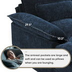 [VIDEO provided][New]123*55  Modern U-shaped Sofa with Console,Cupholders and USB Ports,6-seat Upholstered Symmetrical Indoor Fu