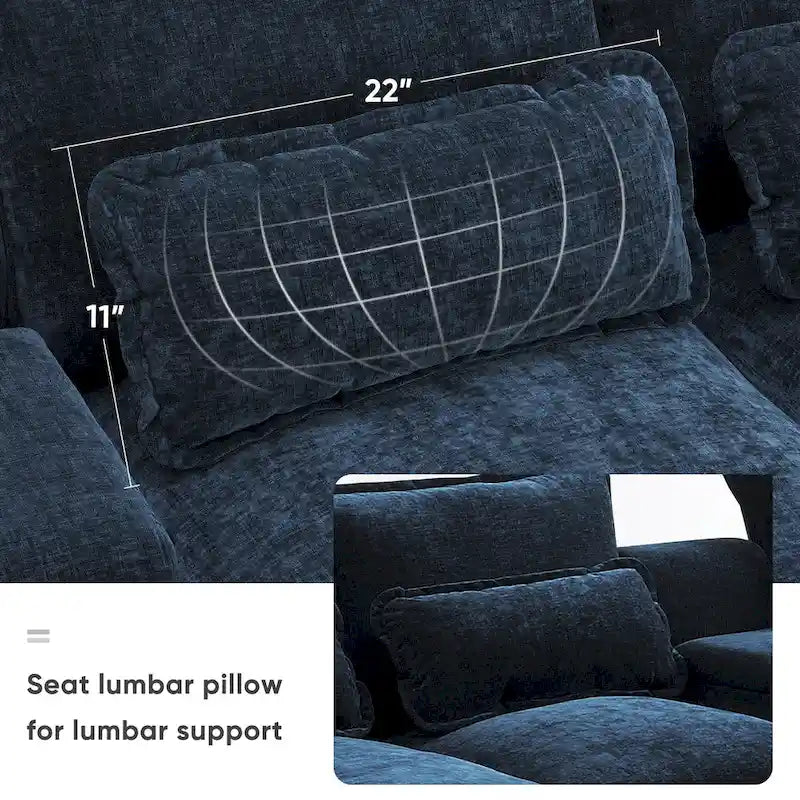 [VIDEO provided][New]123*55  Modern U-shaped Sofa with Console,Cupholders and USB Ports,6-seat Upholstered Symmetrical Indoor Fu
