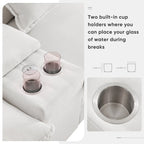 [VIDEO provided][New]123*55  Modern U-shaped Sofa with Console,Cupholders and USB Ports,6-seat Upholstered Symmetrical Indoor Fu