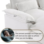 [VIDEO provided][New]123*55  Modern U-shaped Sofa with Console,Cupholders and USB Ports,6-seat Upholstered Symmetrical Indoor Fu