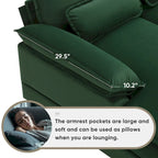 [VIDEO provided][New]123*55  Modern U-shaped Sofa with Console,Cupholders and USB Ports,6-seat Upholstered Symmetrical Indoor Fu