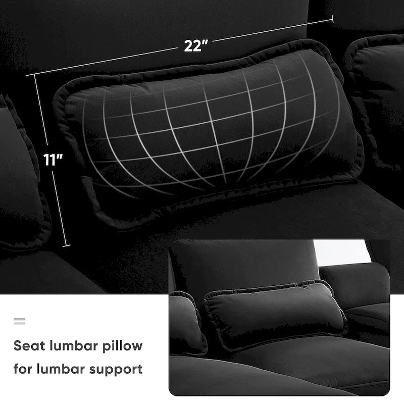 [VIDEO provided][New]123*55  Modern U-shaped Sofa with Console,Cupholders and USB Ports,6-seat Upholstered Symmetrical Indoor Fu