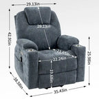 Okin motor Up to 350 LBS Chenille Power Lift Recliner Chair, Heavy Duty Motion Mechanism with 8-Point Vibration Massage and Lumb