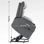 Okin motor Up to 350 LBS Chenille Power Lift Recliner Chair, Heavy Duty Motion Mechanism with 8-Point Vibration Massage and Lumb