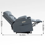 Okin motor Up to 350 LBS Chenille Power Lift Recliner Chair, Heavy Duty Motion Mechanism with 8-Point Vibration Massage and Lumb
