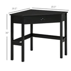 HOMCOM Corner Desk, Triangle Computer Desk with Drawer and Storage Shelves for Small Space