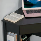 HOMCOM Corner Desk, Triangle Computer Desk with Drawer and Storage Shelves for Small Space