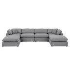 Anka Grey Linen Down Fill U-shaped Sectional Sofa by iNSPIRE Q Modern