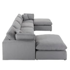 Anka Grey Linen Down Fill U-shaped Sectional Sofa by iNSPIRE Q Modern
