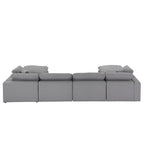 Anka Grey Linen Down Fill U-shaped Sectional Sofa by iNSPIRE Q Modern