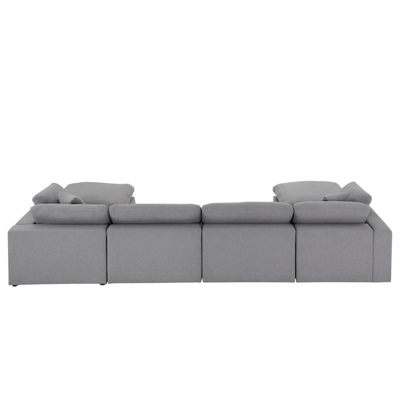 Anka Grey Linen Down Fill U-shaped Sectional Sofa by iNSPIRE Q Modern