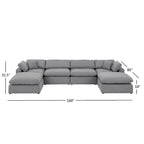 Anka Grey Linen Down Fill U-shaped Sectional Sofa by iNSPIRE Q Modern