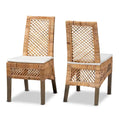 Argos Modern Bohemian Natural Brown Rattan 2-Piece Dining Chair Set