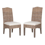 Natural Rattan Cushioned Dining Chairs By - Set Of 2 by East at Main