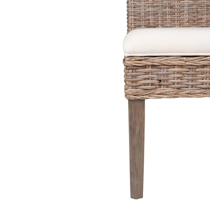 Natural Rattan Cushioned Dining Chairs By - Set Of 2 by East at Main