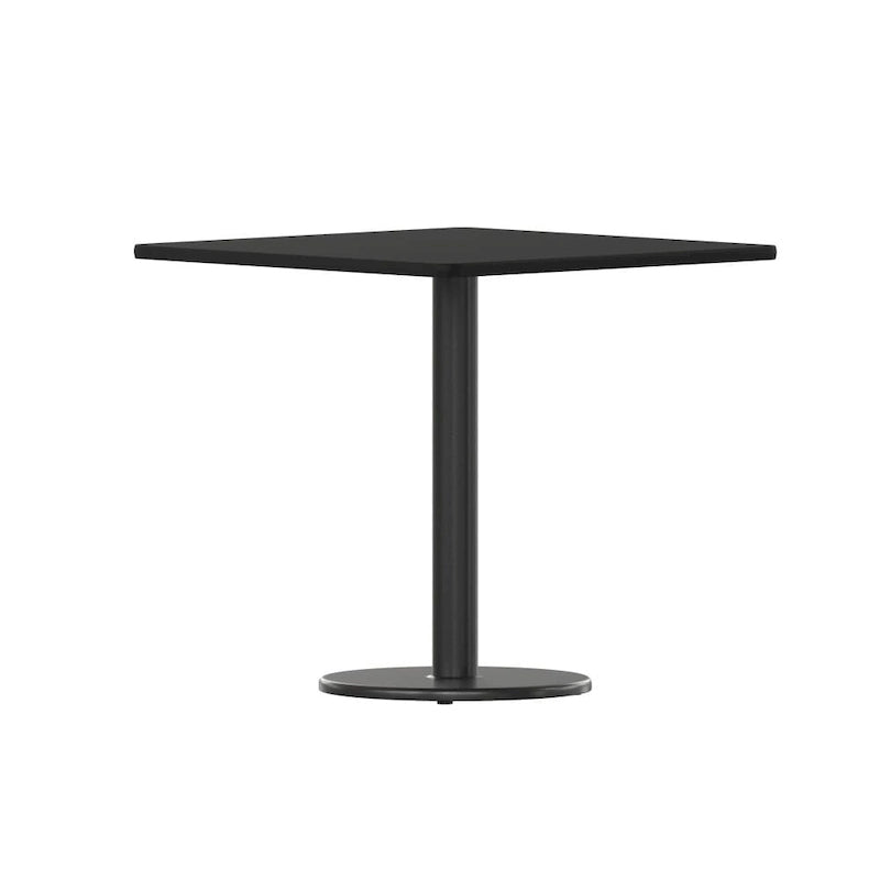 30  Square Laminate Table Top with 18  Round Table Height Base - 30 W x 30 D x 31.125 H - 30 W x 30 D x 31.125 H