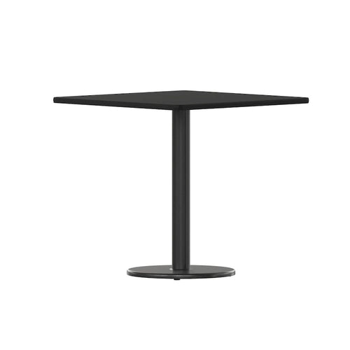 30  Square Laminate Table Top with 18  Round Table Height Base - 30 W x 30 D x 31.125 H - 30 W x 30 D x 31.125 H