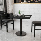 30  Square Laminate Table Top with 18  Round Table Height Base - 30 W x 30 D x 31.125 H - 30 W x 30 D x 31.125 H