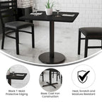 30  Square Laminate Table Top with 18  Round Table Height Base - 30 W x 30 D x 31.125 H - 30 W x 30 D x 31.125 H