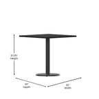 30  Square Laminate Table Top with 18  Round Table Height Base - 30 W x 30 D x 31.125 H - 30 W x 30 D x 31.125 H