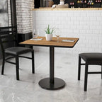 30  Square Laminate Table Top with 18  Round Table Height Base - 30 W x 30 D x 31.125 H - 30 W x 30 D x 31.125 H