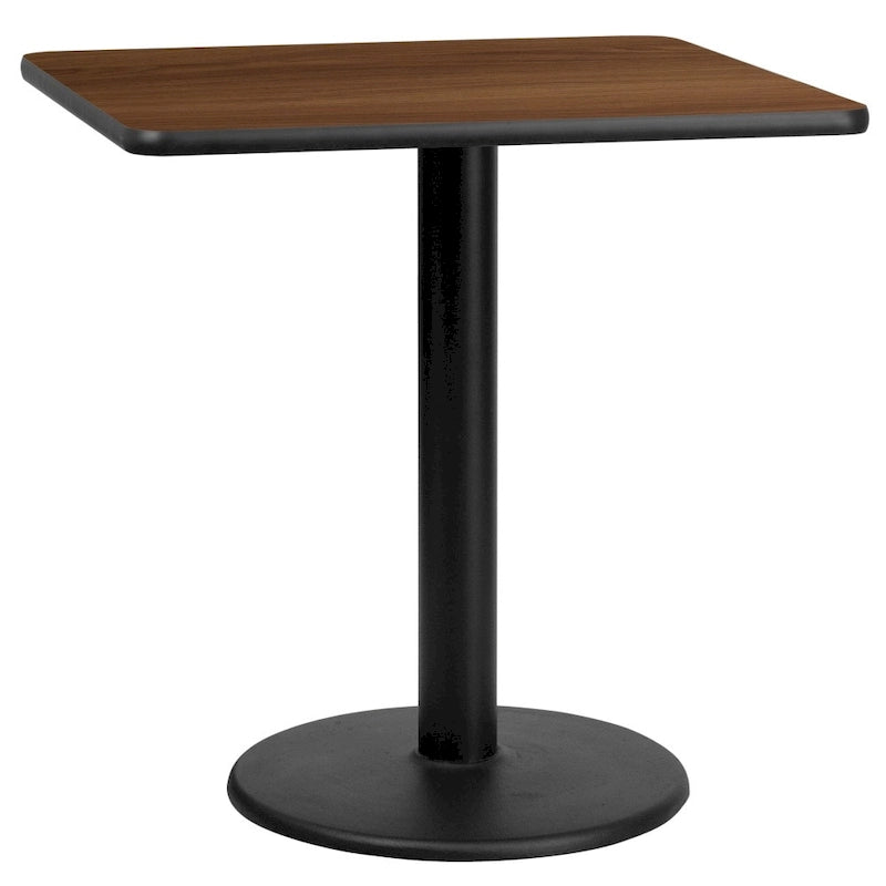 30  Square Laminate Table Top with 18  Round Table Height Base - 30 W x 30 D x 31.125 H - 30 W x 30 D x 31.125 H