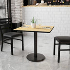 30  Square Laminate Table Top with 18  Round Table Height Base - 30 W x 30 D x 31.125 H - 30 W x 30 D x 31.125 H