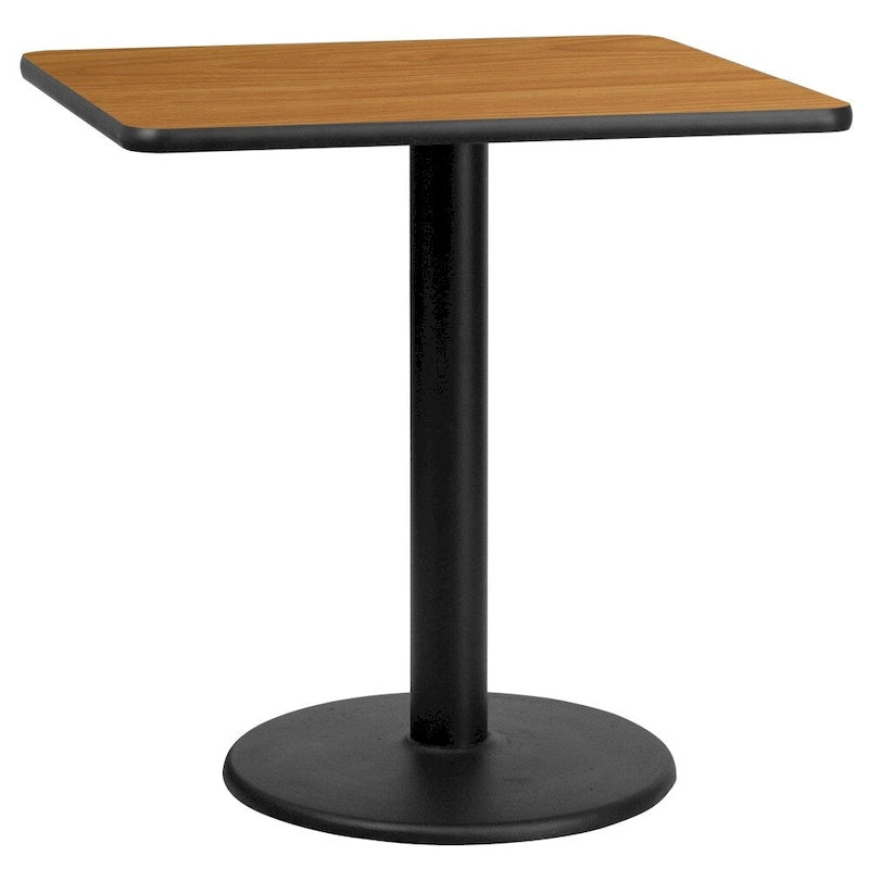 30  Square Laminate Table Top with 18  Round Table Height Base - 30 W x 30 D x 31.125 H - 30 W x 30 D x 31.125 H