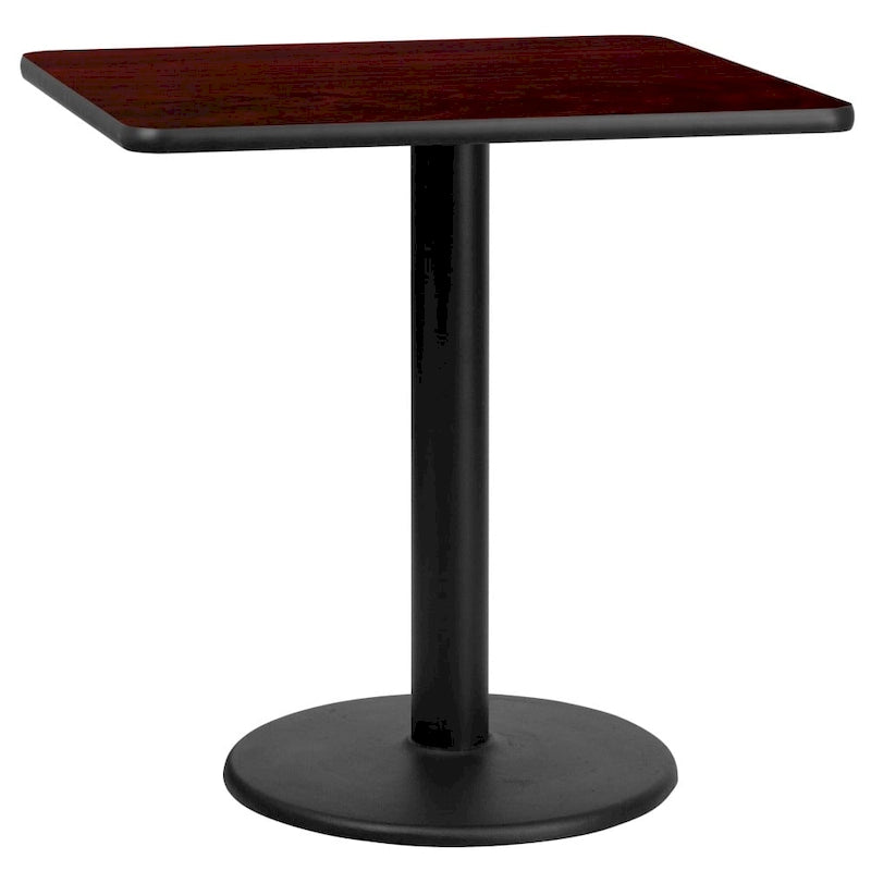 30  Square Laminate Table Top with 18  Round Table Height Base - 30 W x 30 D x 31.125 H - 30 W x 30 D x 31.125 H