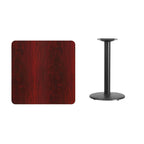 30  Square Laminate Table Top with 18  Round Table Height Base - 30 W x 30 D x 31.125 H - 30 W x 30 D x 31.125 H