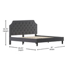 Arched Tufted Upholstered Platform Bed