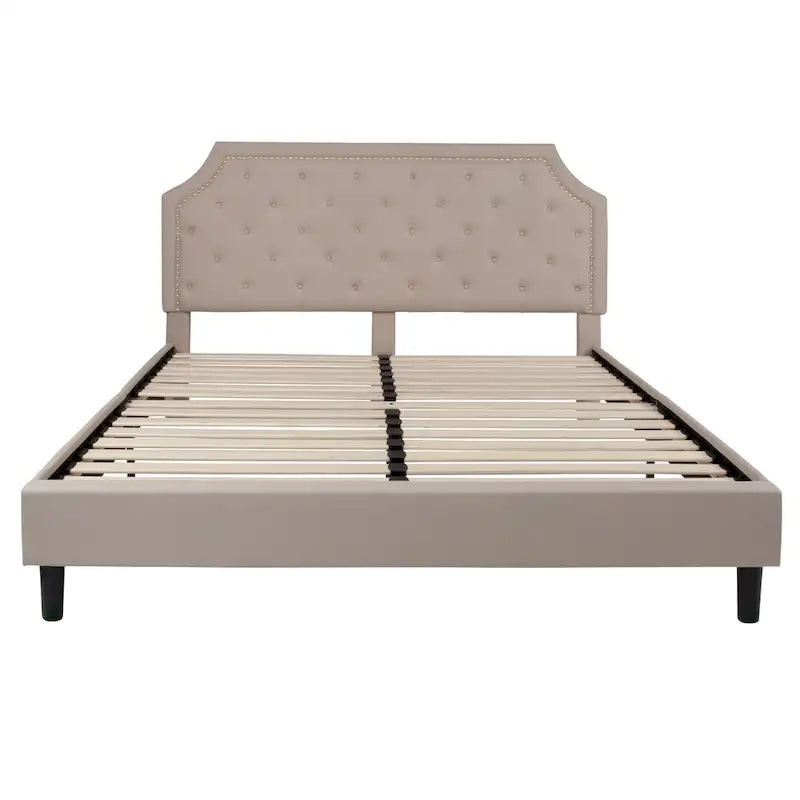 Arched Tufted Upholstered Platform Bed