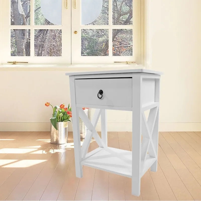 Copper Grove Vore Wood X-base 1-drawer Storage Nightstand