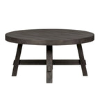 Modern Farmhouse Dusty Charcoal Distressed Splay Leg Round Cocktail Table
