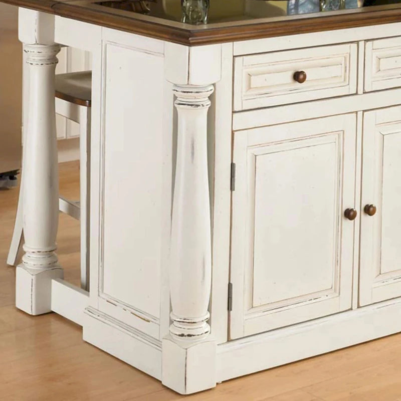 Monarch Antiqued White Kitchen Island by Home Styles