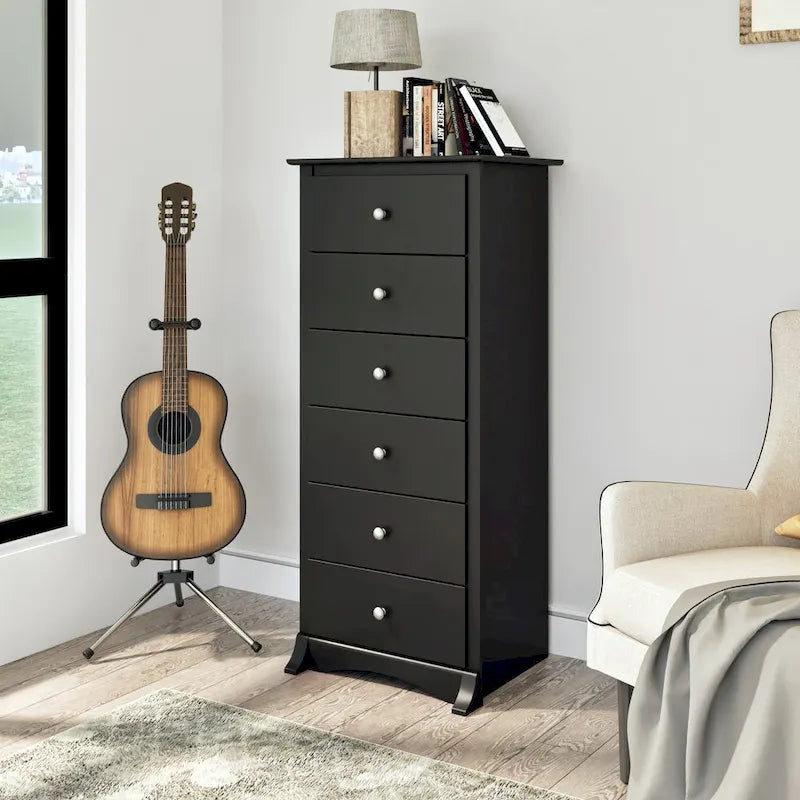 Prepac Sonoma 6 Drawer Dresser for Bedroom, Tall Chest of Drawers, Bedroom Furniture, Clothes Storage and Organizer