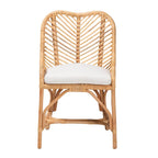 Arween Modern Bohemian Natural Brown Rattan Dining Chair