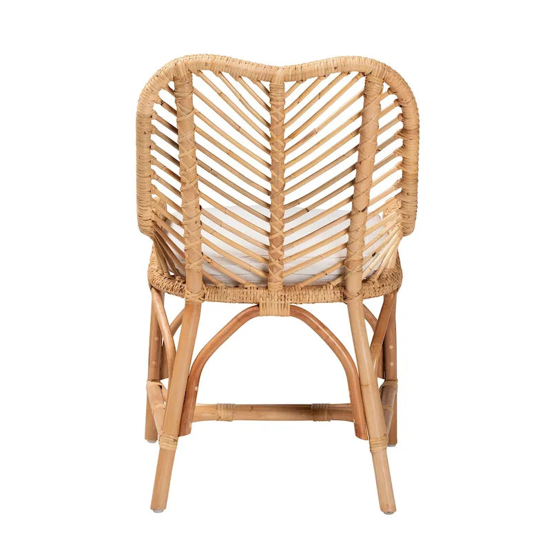 Arween Modern Bohemian Natural Brown Rattan Dining Chair
