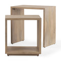 Alanna Square Light Brown Solid Wood Nesting Accent Tables - 26 L x 19 W x 26.5 H