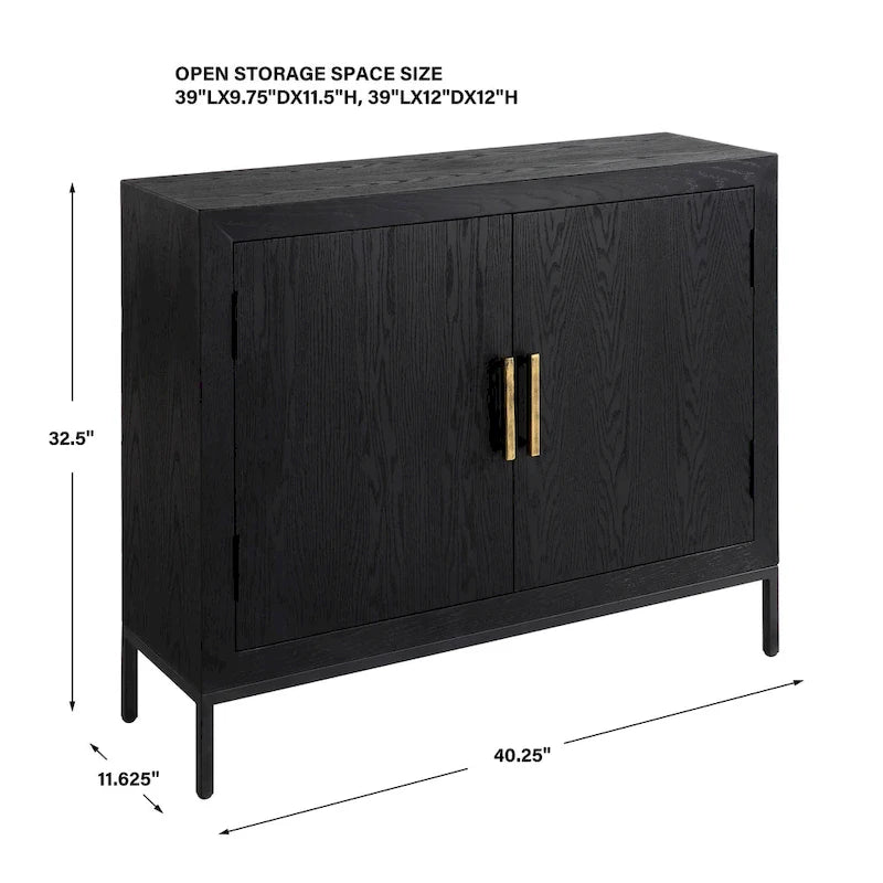 Uttermost Front Range Dark Oak 2 Door Cabinet - 40.25 W X 32.5 H X 11.625 D (in)