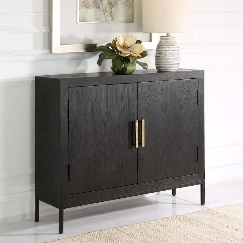 Uttermost Front Range Dark Oak 2 Door Cabinet - 40.25 W X 32.5 H X 11.625 D (in)